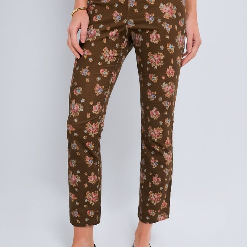 Tuckernuck Hazel Bouquet Corduroy Ashford Pant - Floral Brown Cord
